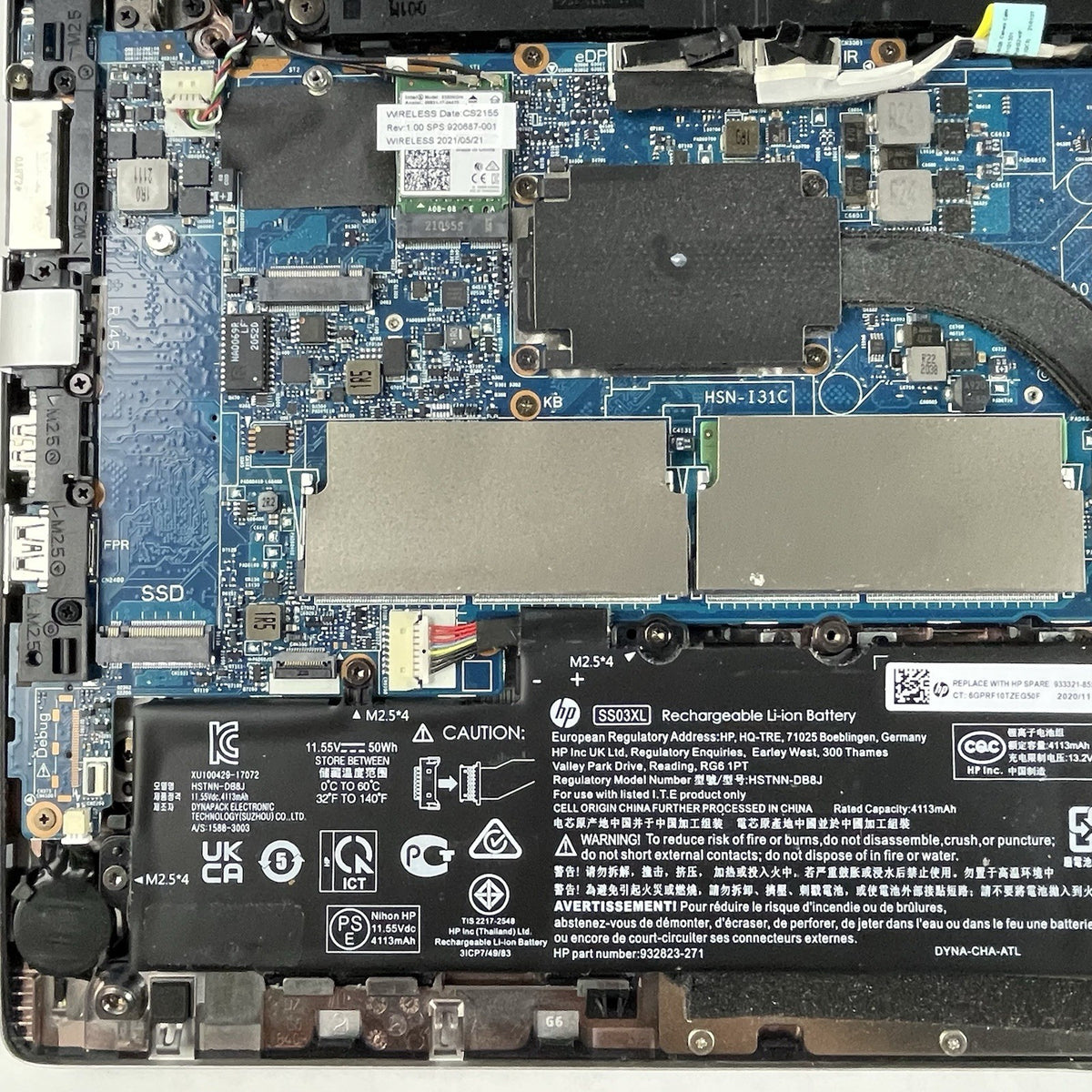 HP mt45 14" Ryzen 3 Pro 3300U 2.10 GHz 4 GB RAM No SSD/OS/AC - Bad DIMM18