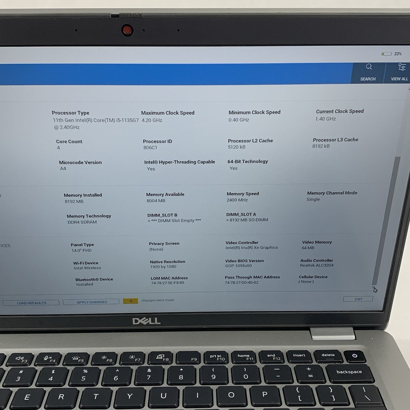 Dell Latitude 5420 14" Laptop i5-1135G7 1.40 GHz 8 GB RAM No SSD/OS/AC4