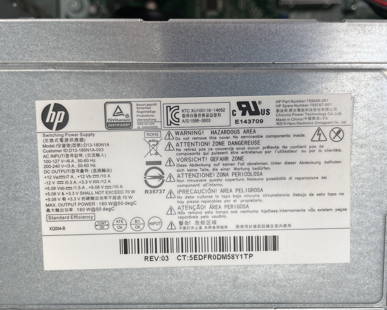 HP 550-110 DT Intel Core i3-4170 3.70 GHz 8 GB RAM No HDD/OS