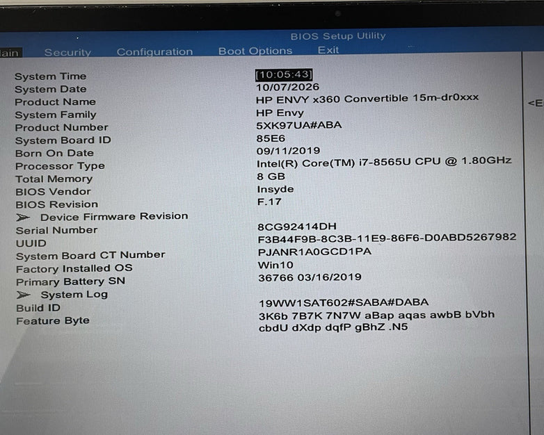 HP Envy x360 15.6" i7-8565U 1.80 GHz 8 GB RAM No SSD/OS/AC - READ