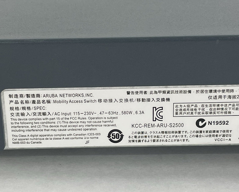 Aruba S2500-48P S2500-48P PoE Mobility Access Switch 48 Port