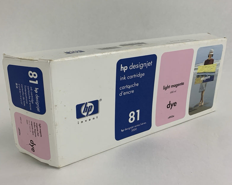 HP Designjet Ink Cartridge C4935A Light Magenta 81 New OEM Box Sealed 05