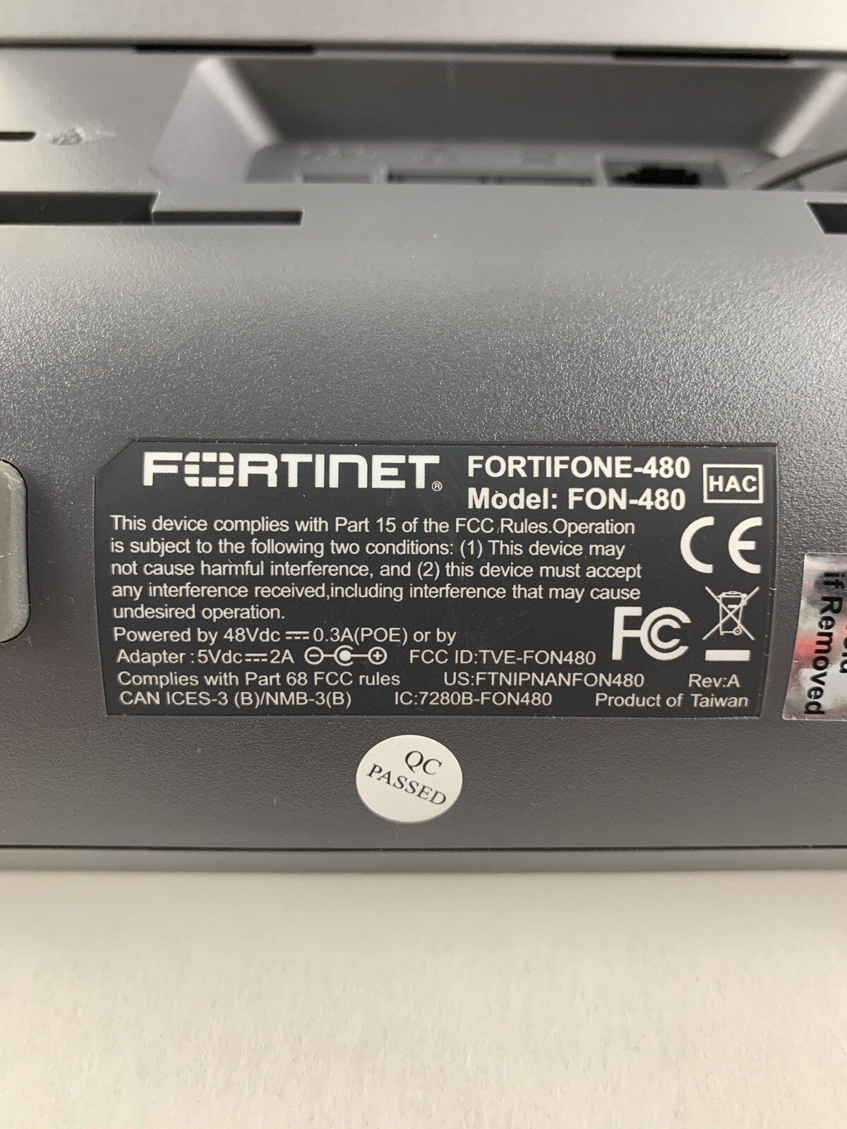 Fortinet FortiFone 480 FON-480 High end IP Phone W/ Handset and Stand Reset