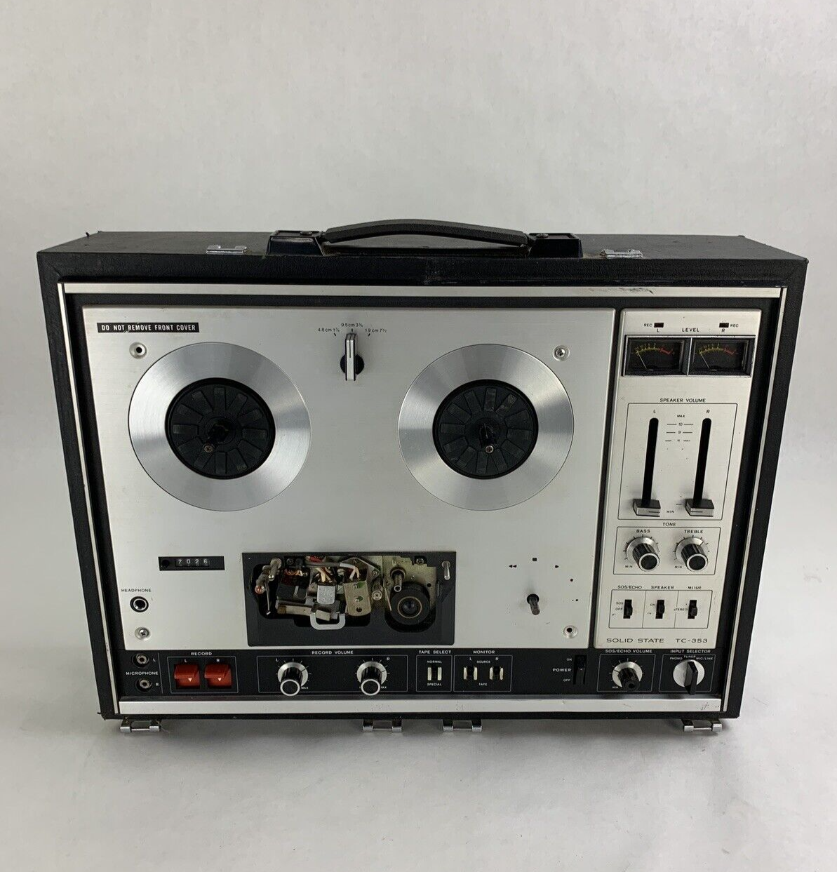 Sony TC-353 Three Head Stereo Tape Recorder for Parts and Repair Powers On