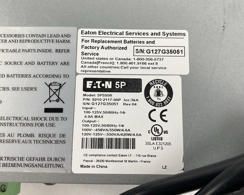 Eaton 5P550 550VA 420W 5 Outlet Rackmountes UPS - Tested