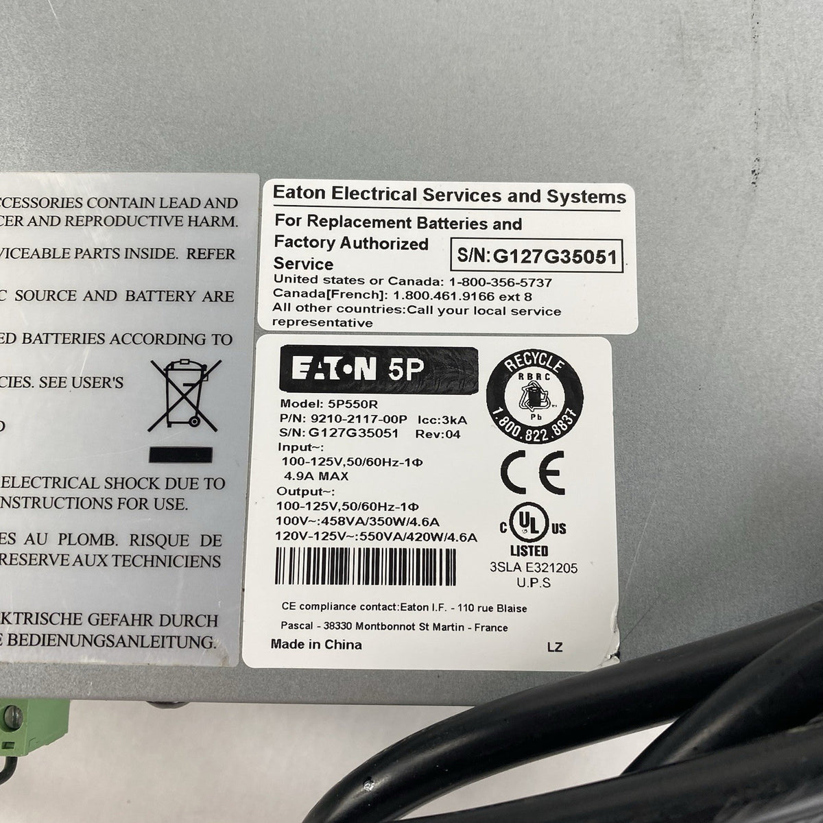 Eaton 5P550 550VA 420W 5 Outlet Rackmountes UPS - Tested17