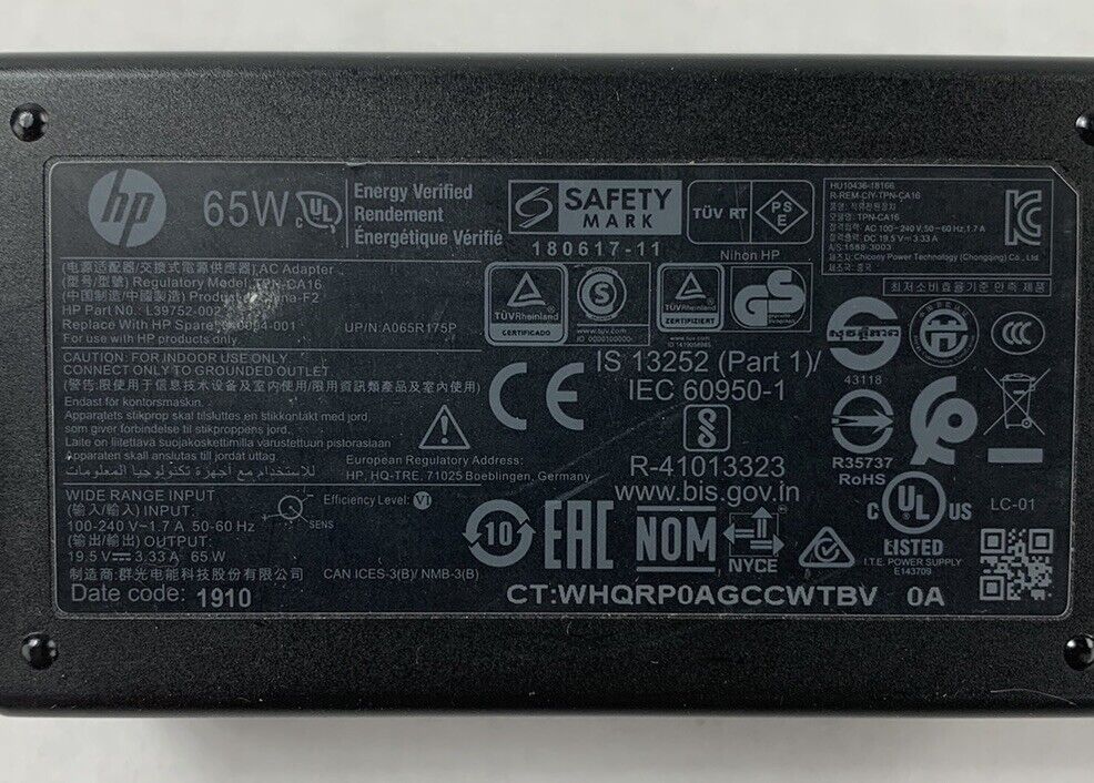 HP TPN-CA16 65W AC Adapter Charger 19.5V 3.33A (Lot of 3)