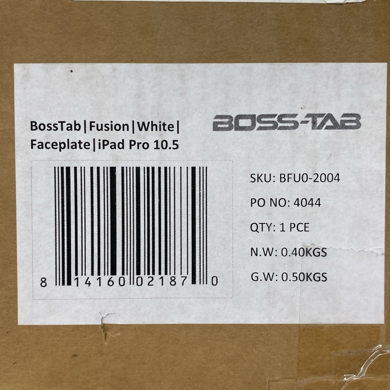 BossTab BFU0-2004 Fusion White Faceplate iPad Pro 10.5"8