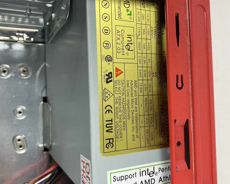 Unbranded Mid ATX Red Computer Case with 380W Power Supply