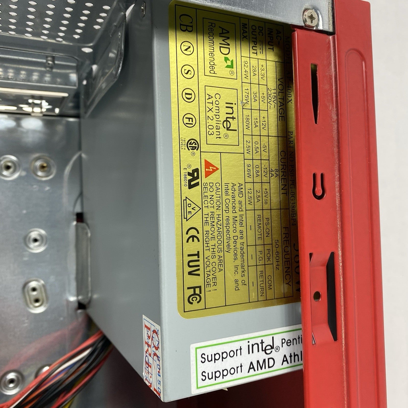 Unbranded Mid ATX Red Computer Case with 380W Power Supply