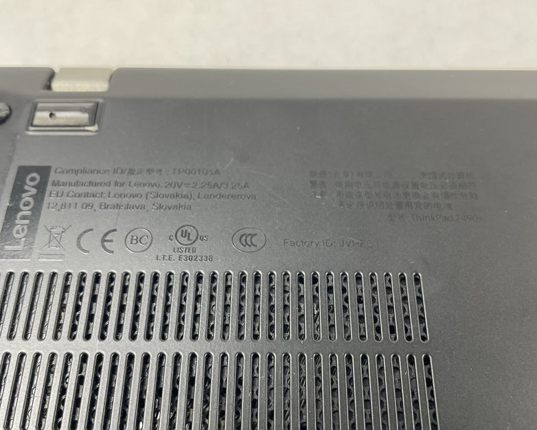 Lenovo ThinkPad T490s 14" i5-8365U 1.60 GHz 8 GB RAM No SSD/OS/AC - Logo