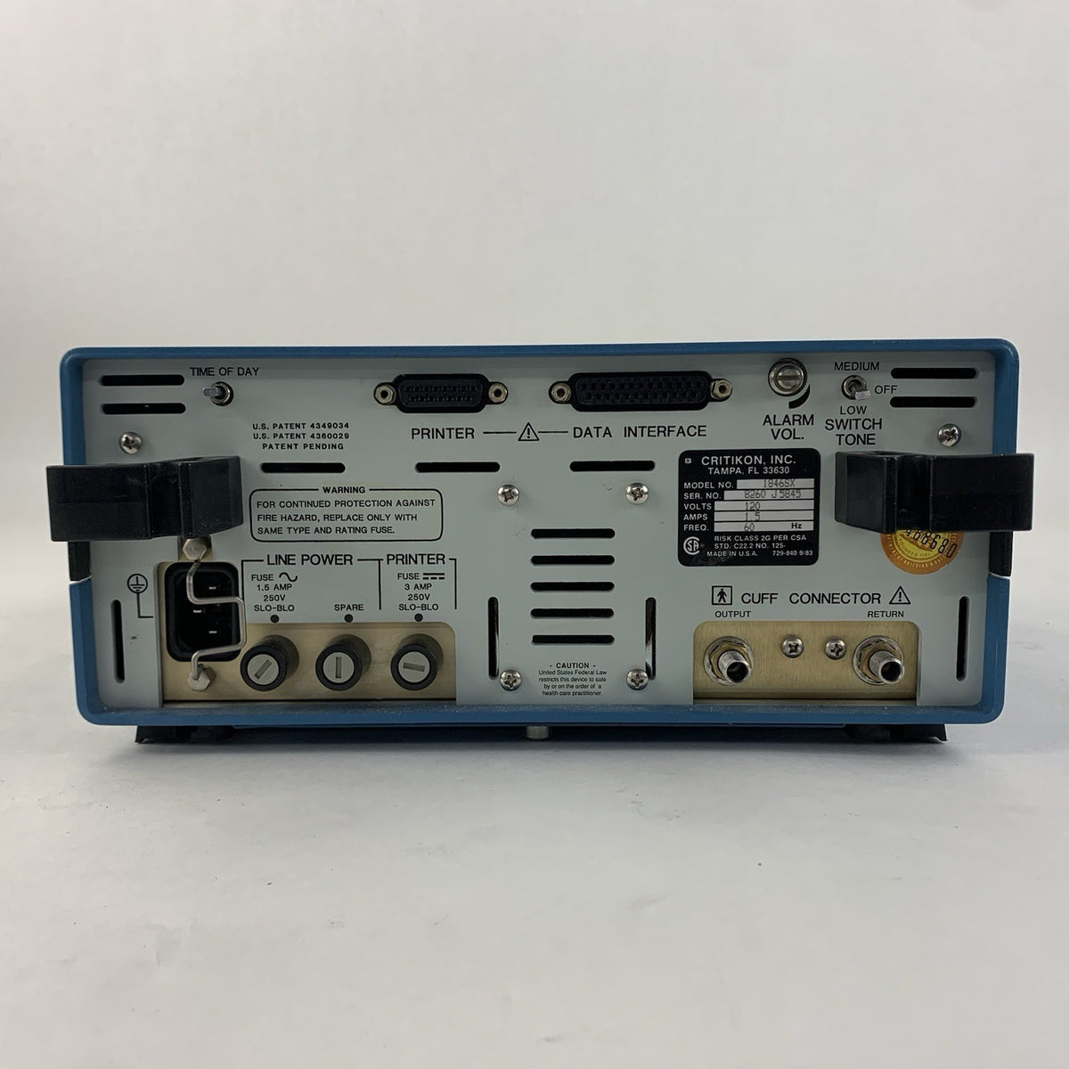 Critikon Dinamap Vital Signs Monitor 1846 SX - Powers On - No Cuff Included5
