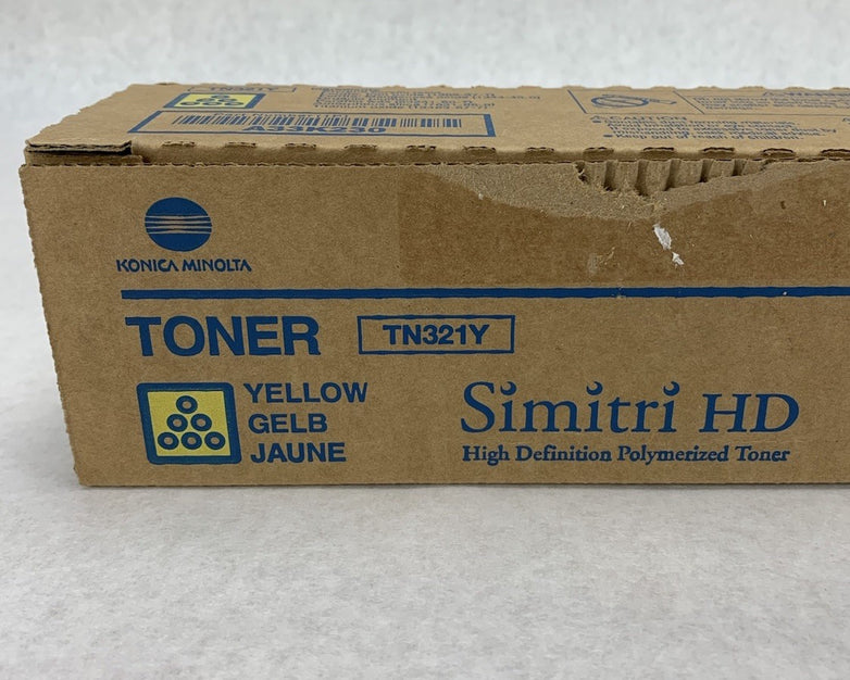 Konica Minolta Simitri HD TN321Y A33K230 Yellow Toner Cartridge - Open Box