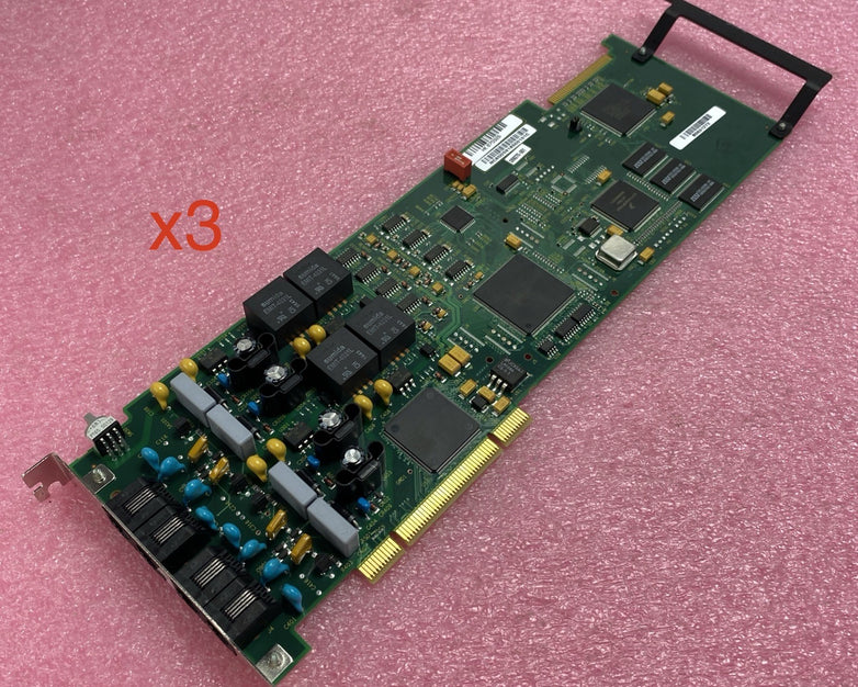 Lot of 3 Dialogic PCI Voice Fax Board D/41JCT-LS w/ CT Bus Cable