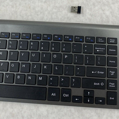JoyAccess KB2US Slim Wireless Keyboard ONLY Gray with USB Dongle Receiver
