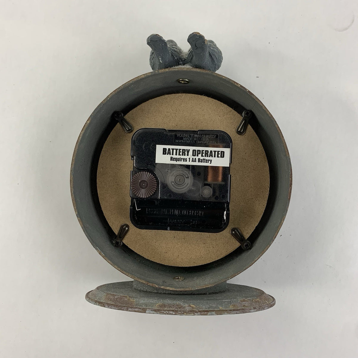 Creative Co-Op Decorative Pewter Mantel Clock  With Bird Accent - Tested7