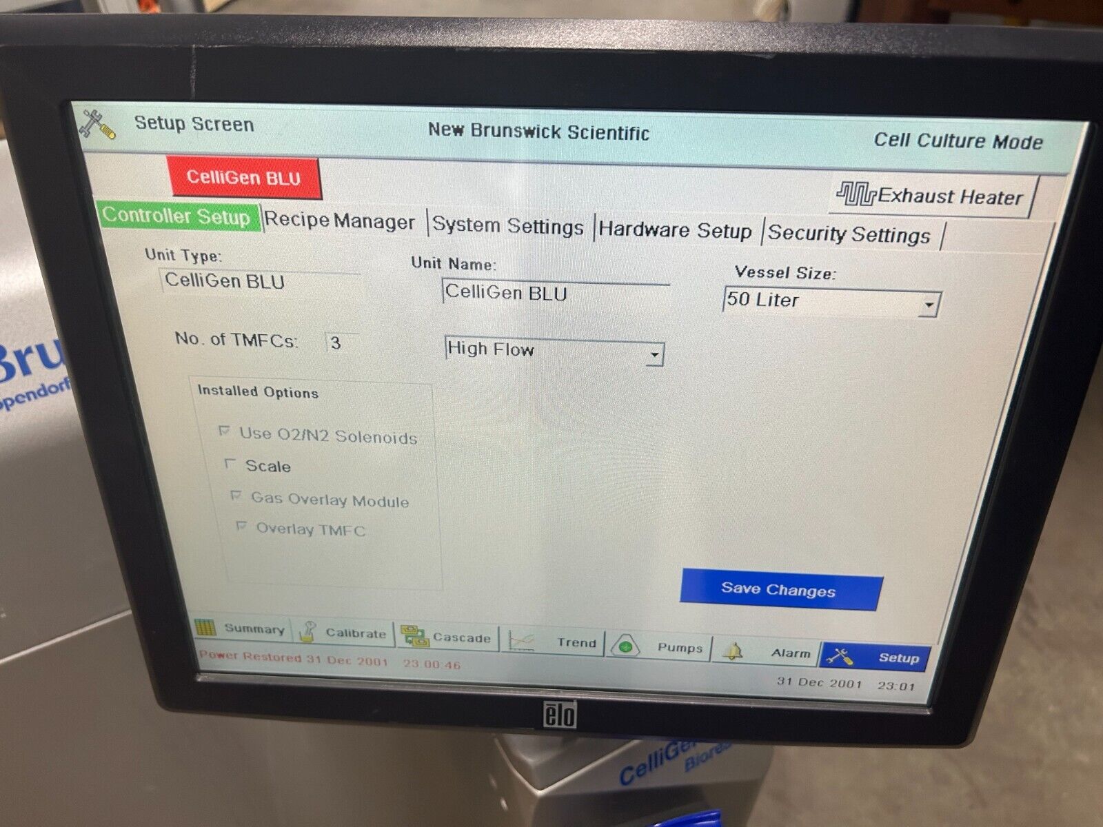 New Brunswick Eppendorf CelliGen Blu-50L Beta BioReactor M1374-120-HSA