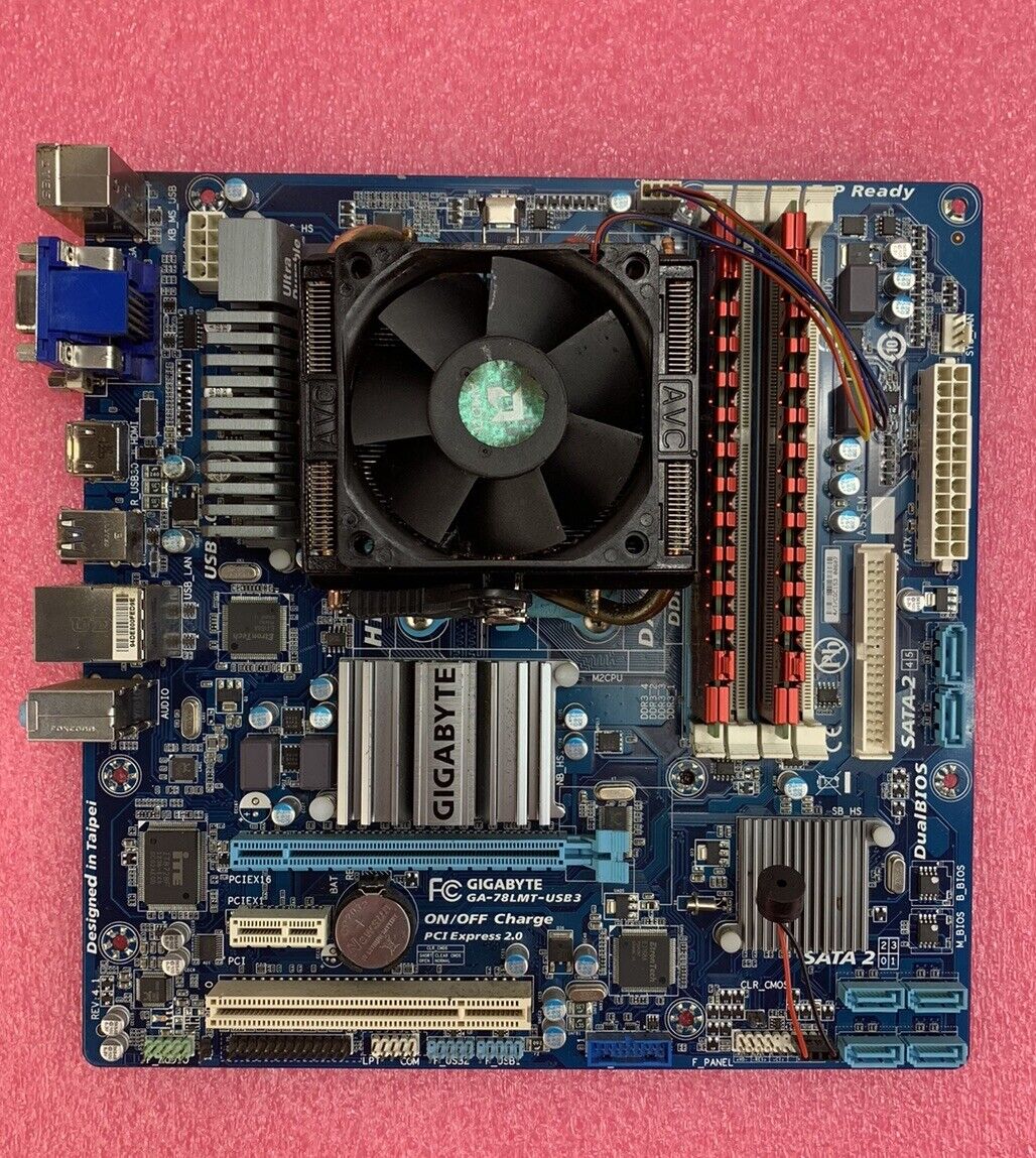 Gigabyte GA-78LMT-LSB3 Motherboard AMD FX-4170 4.2GHz 4GB RAM w/Shield