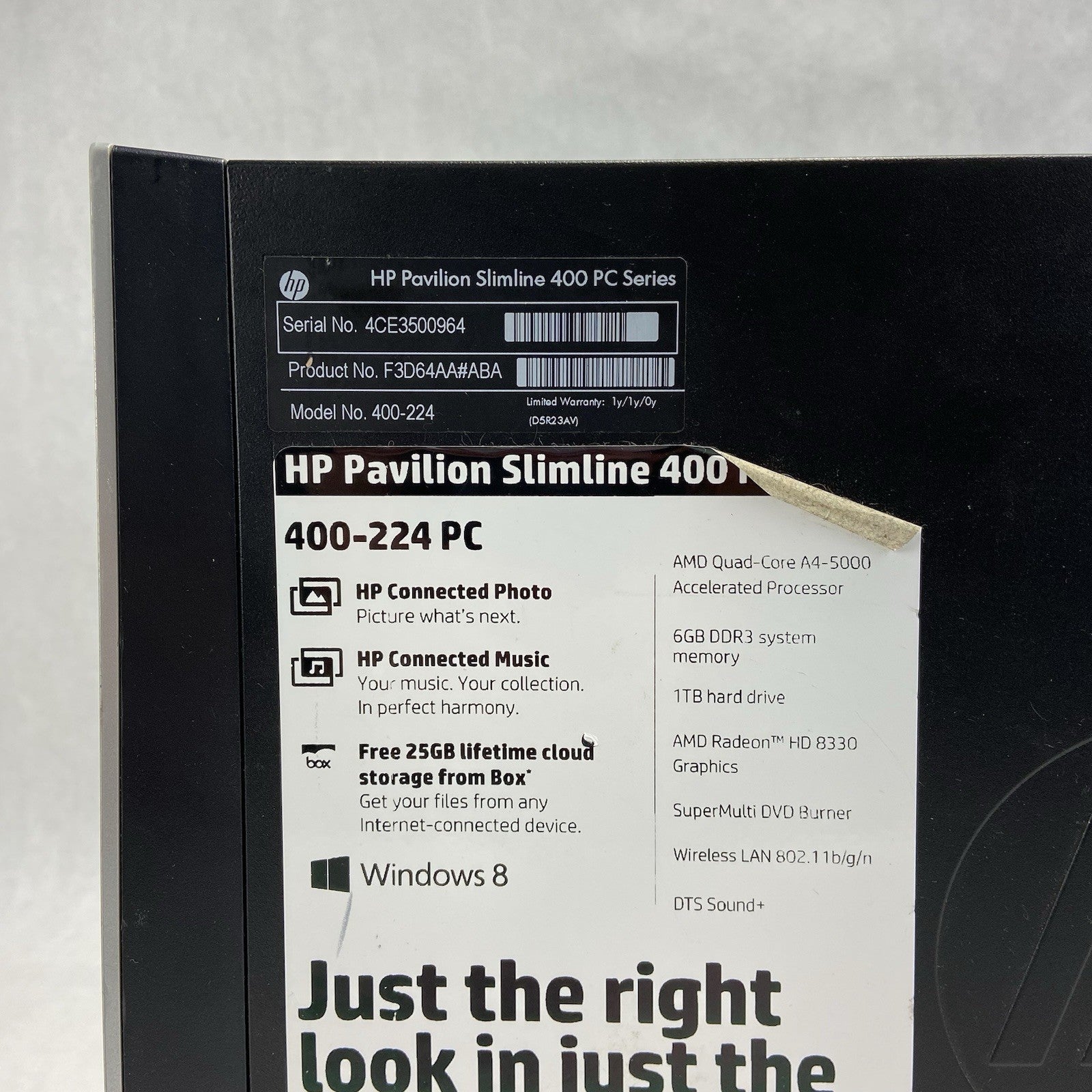 HP Pavilion 400-224 SFF AMD A4-5000 1.5GHz 4GB RAM No HDDOSAC4