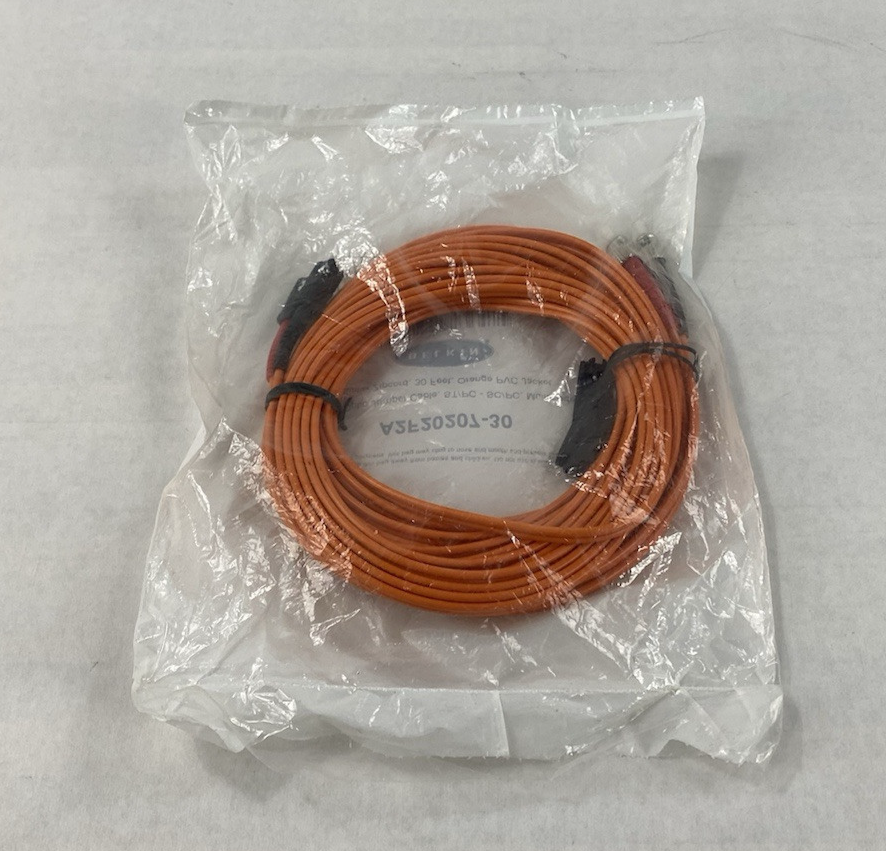 Belkin A2F20207-30 Fiber Optic Jumper Cable 30ft ST to SC Duplex Zipcord Orange