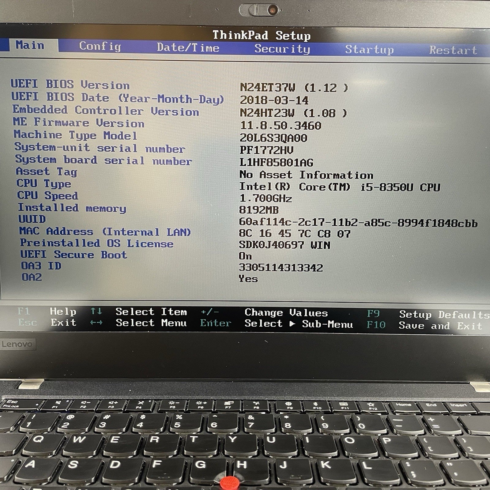 Lenovo ThinkPad T480 14" i5-8350U 1.70GHz 8GB RAM No SSD/AC/OS/Batt - Bad Bottom2