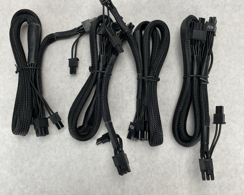 PCI-E 8-pin to 2x 6+2-pin (6-pin/8-pin) Power Splitter Cable PCIE Lot of 4