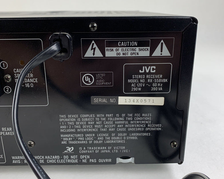 JVC  RX-558V Audio Receiver Black Tested Vintage No Remote