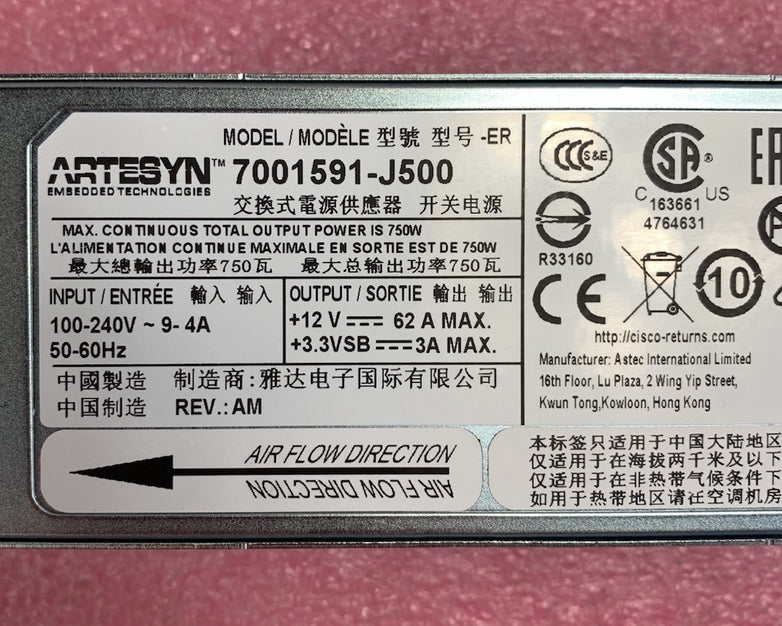 Artesyn 7001591-J500 750W Server Power Supply Unit