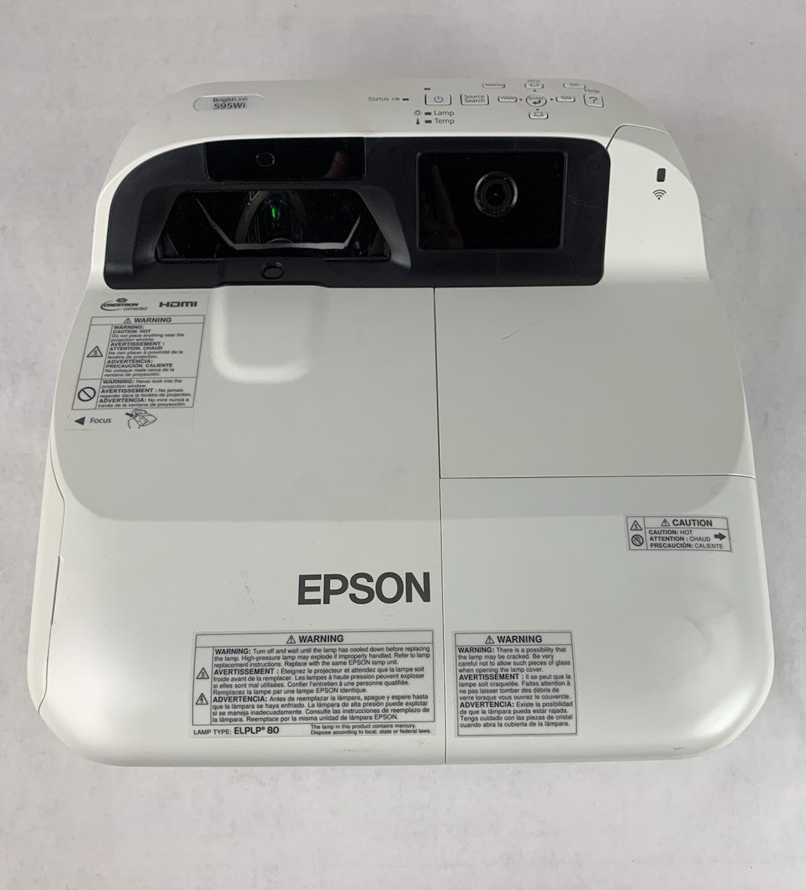 Epson H599A BrightLink 595Wi LCD Lamp Projector 3050 Lamp Hours No Remote5