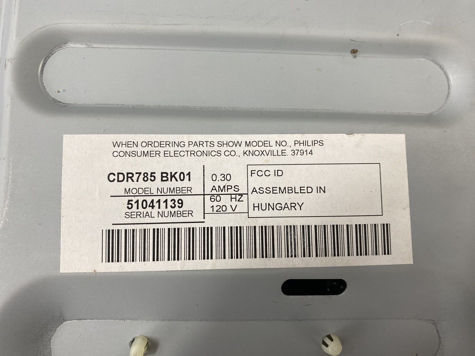Philips CDR 785/17 Audio CD Recorder - Parts or Repair