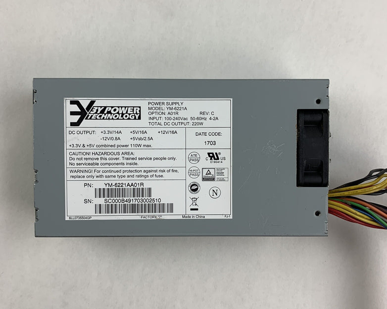 3Y Power Technology YM-6221A YM6221AA01R 220w 50-60Hz 100-240 Vac Power Supply