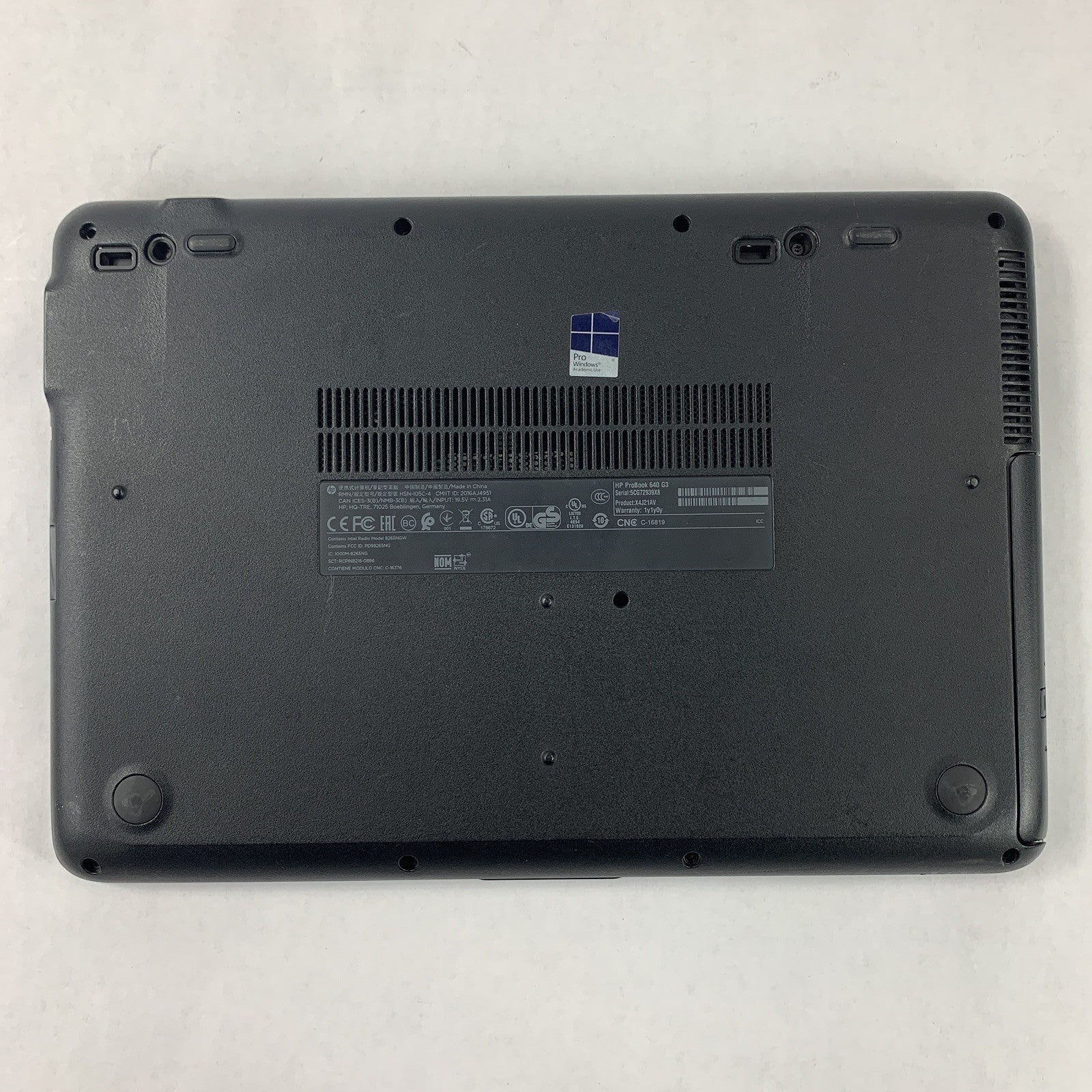 HP Probook 640 G3 14" i5-7200U 2.5 GHz 8 GB Ram No OS No HDD No AC