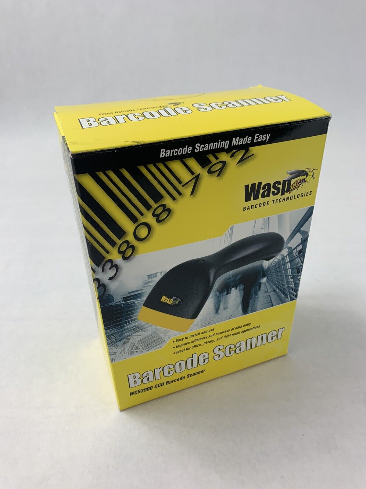 WASP WCS3905 Handheld Laser Barcode Scanner with USB Cable New