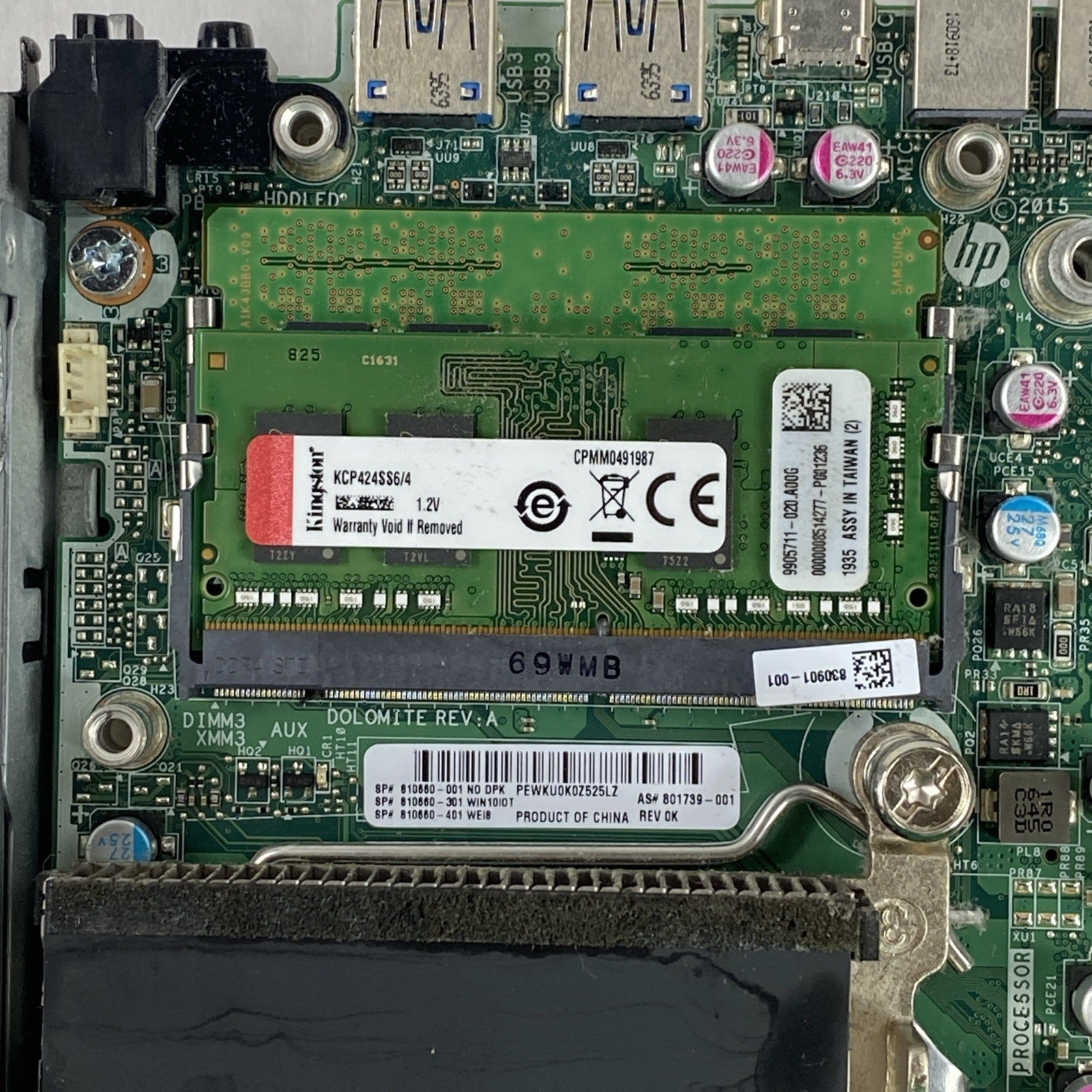 HP EliteDesk 800 G2 Mini 35w Core i5-6500T 2.5GHz 8GB RAM WiFi No HDD/OS No Fan