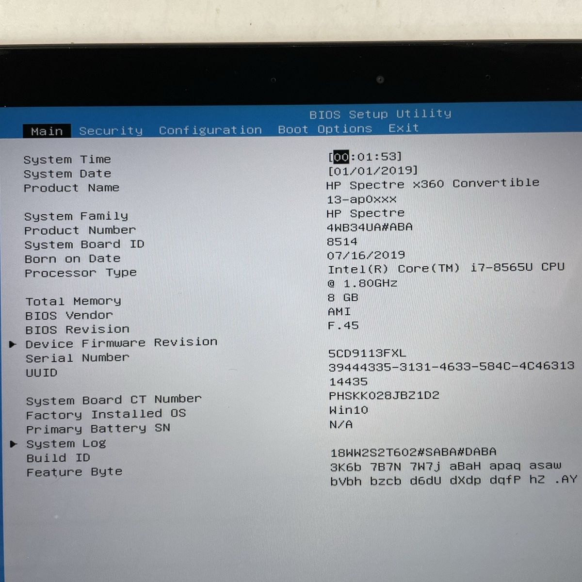 HP Spectre x360 13.3" i7-8565U 1.80 GHz 8 GB RAM No SSD/OS/AC/Batt - READ3