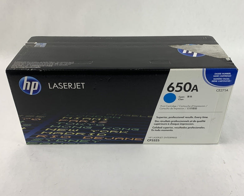 HP LaserJet 650A CE271A Cyan Toner Cartridge Exp: Jul 2014