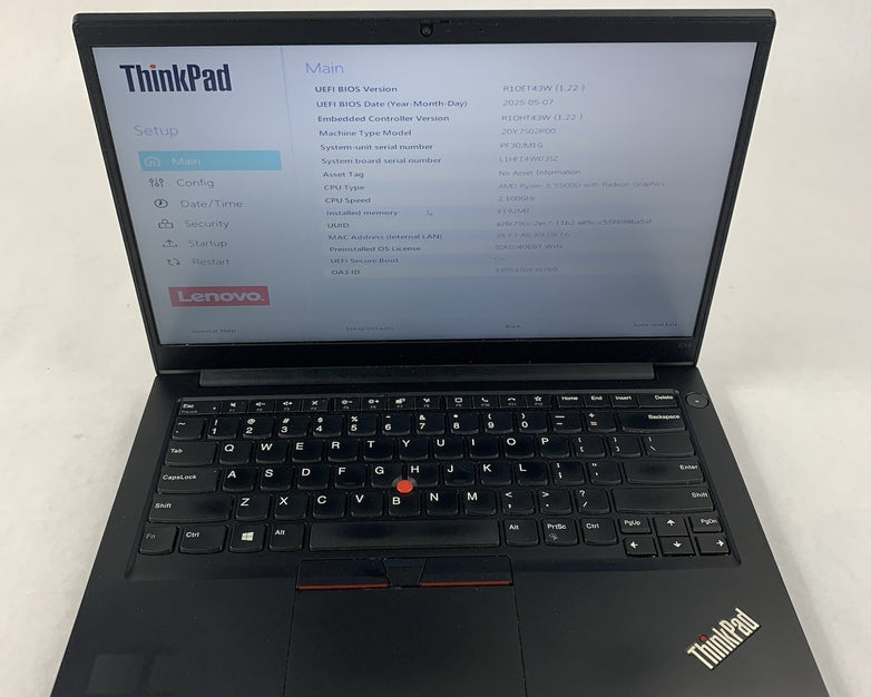 Lenovo ThinkPad E14 Gen 3 14" Ryzen 5 5500U 2.1 Ghz 8 GB Ram No OS No HDD No AC