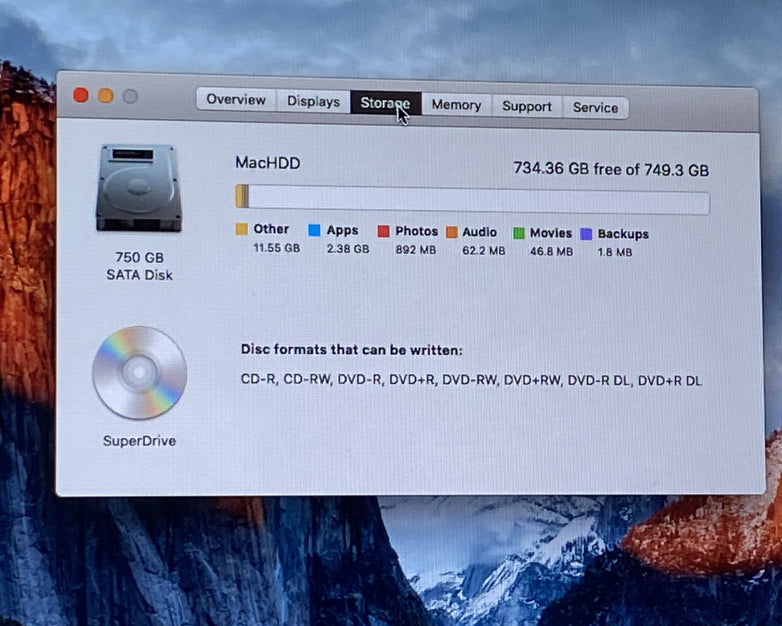 Apple MacBook Pro A1278 2008 13" Core 2 Duo 6GB RAM 750GB HDD - Replace Battery