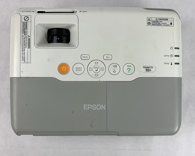 Epson PowerLite 93+ H382F LCD Lamp Projector 1104 Lamp Hours - Lamp Hours