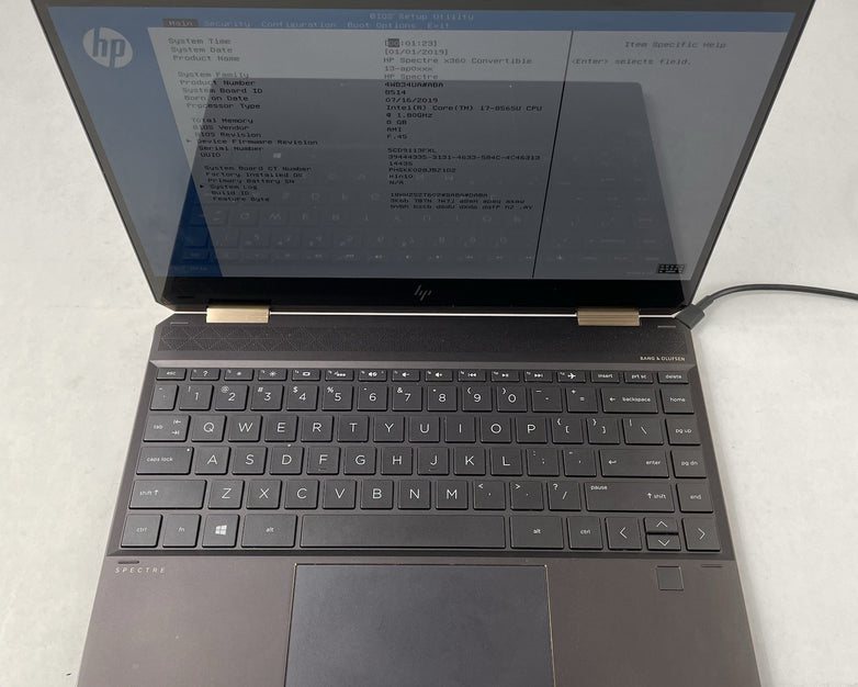 HP Spectre x360 13.3" i7-8565U 1.80 GHz 8 GB RAM No SSD/OS/AC/Batt - READ