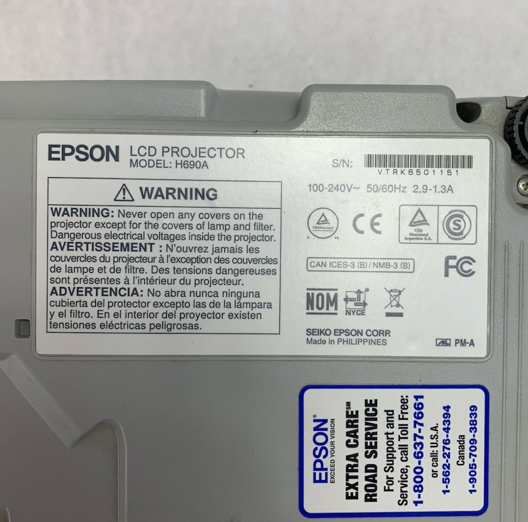 Epson PowerLite W29 H690A LCD Lamp Projector 3933 Lamp Hours - No Remote8