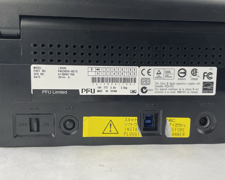 Fujitsu PA03656-B015 SnapScan ix500 Document Scanner No AC - Tested