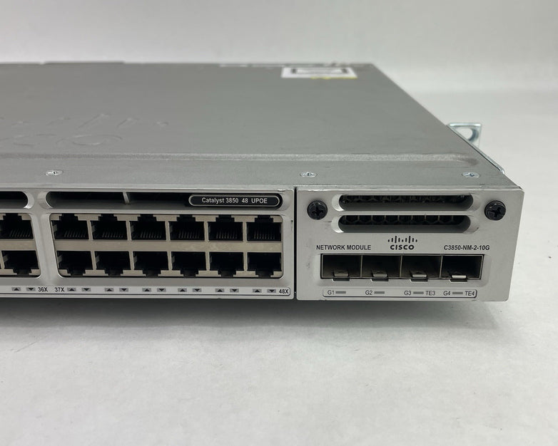 Cisco Catalyst WS-C3850-48U-S V06 48 Port Switch Tested w/C3850-NM-2-10G 2x PSUs