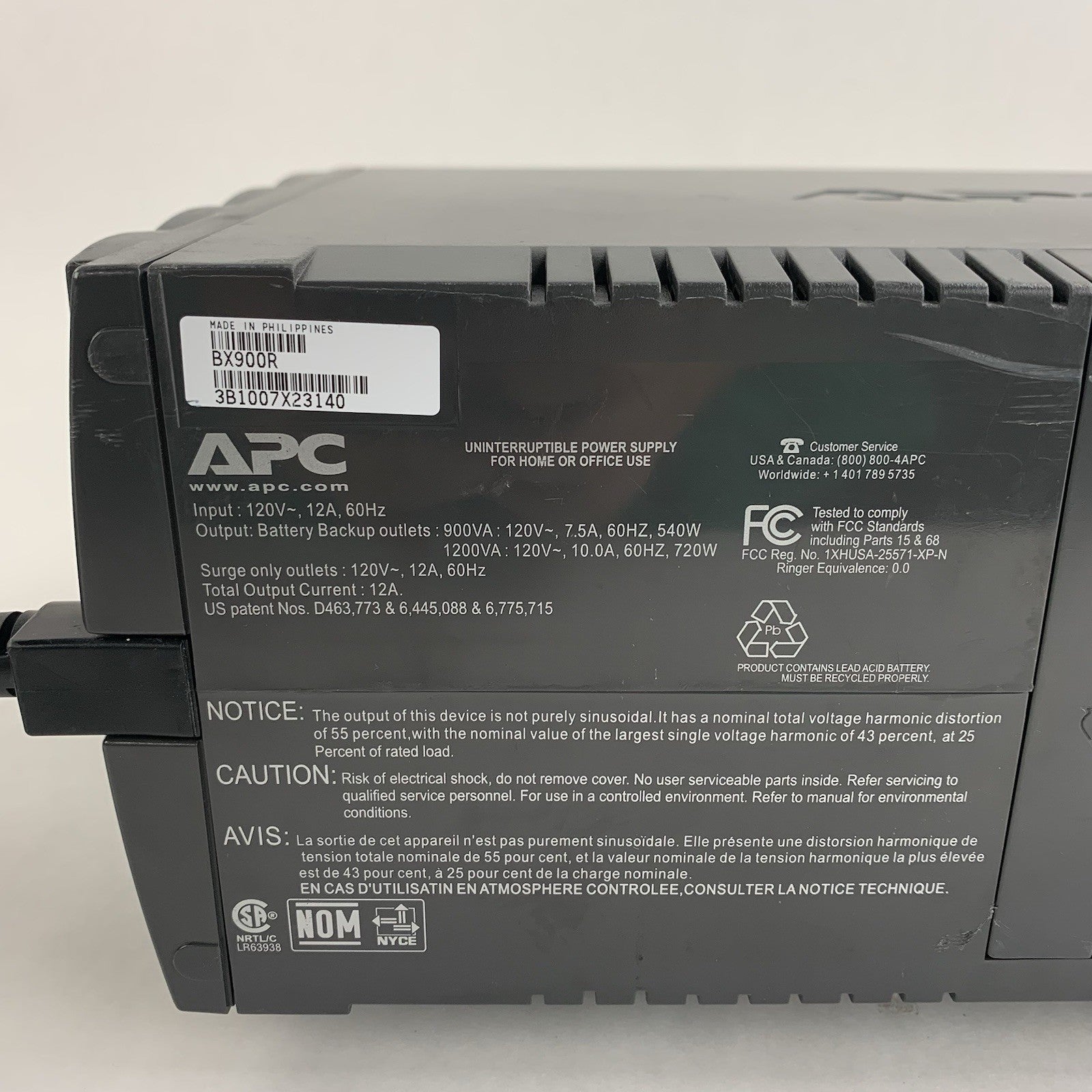 APC BX900R Back-UPS XS 900 Uninterruptible Power Supply No Batteries Tested6