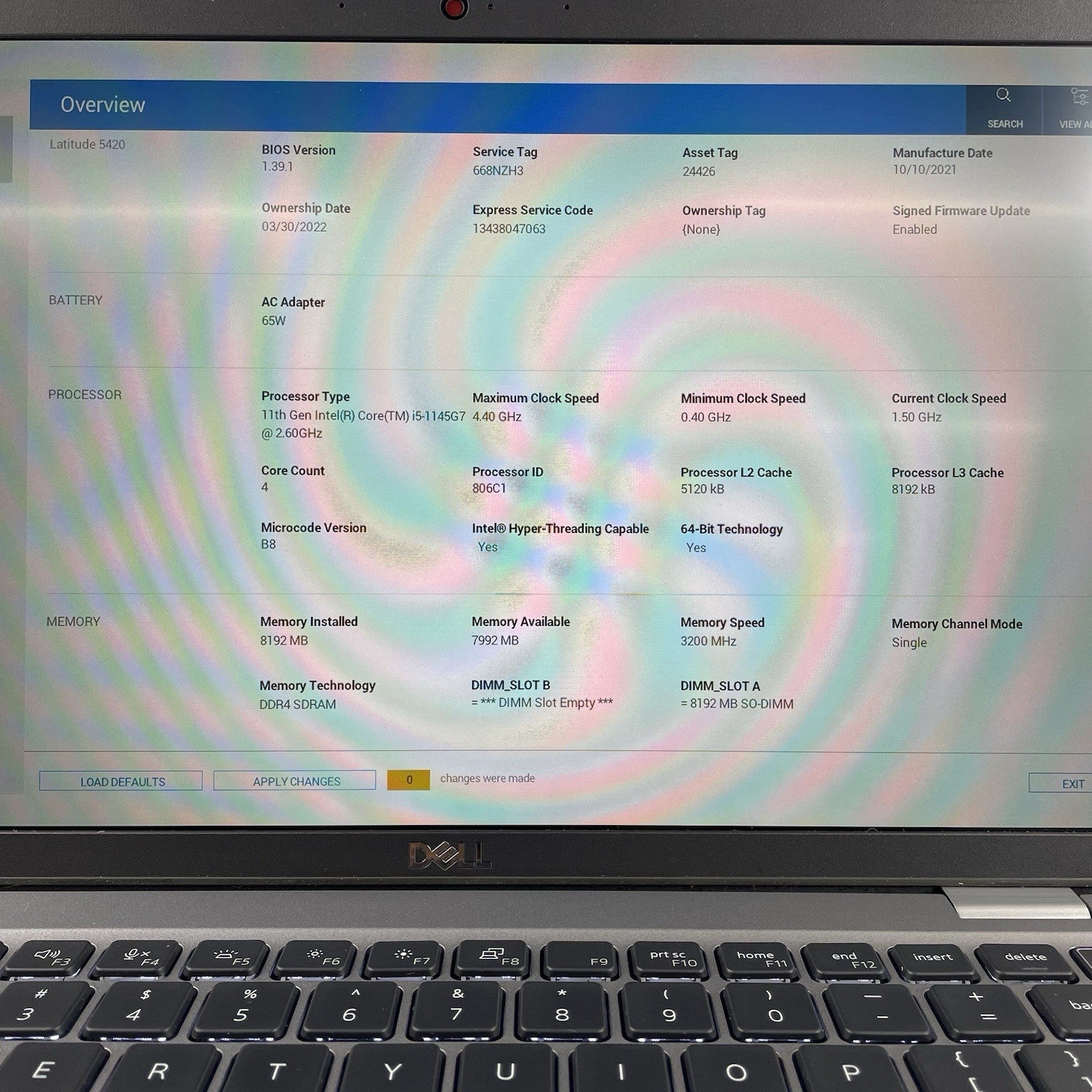 Dell Latitude 5420 14" i5-1145G7 2.60 GHz 8 GB RAM No SSD/OS/AC/Batt3