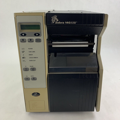 Zebra 140Xi III Label Thermal Printer 200 DPi Serial and Network Cracked Side