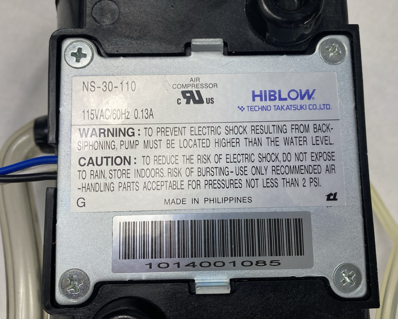 Techno Takatsuki Hiblow NS-30-110 Pressure Pump - Parts or Repair