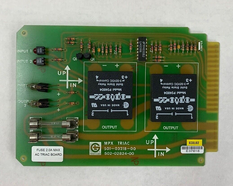 Giddings & Lewis MPX Triac 501-03218-00  502-02824-00 Circuit Board (Lot of 2)