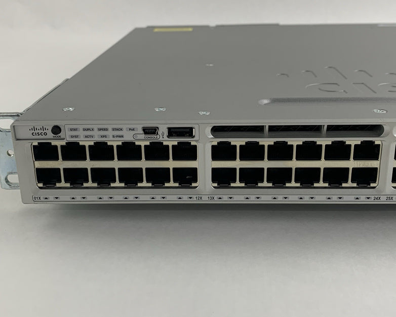 Cisco WS-C3850-48PW-S V07 PoE+ 48-Port Network Switch Tested w/ C3850-NM-4-1G