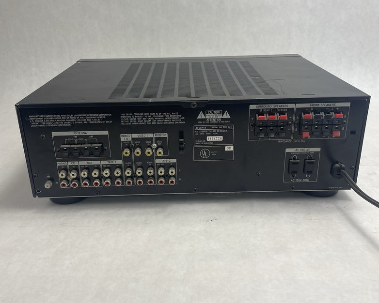 Sony STR-D711 Audio/Video Control Center 5.1 Channel Home Theater Rvr Tested